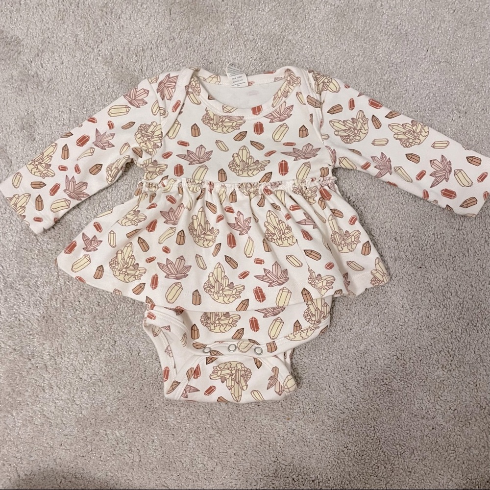 Kate Quinn skirted bodysuit- neutral crystals